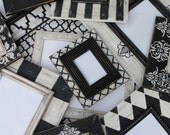 Black and White Distressed Frames :Wall Gallery Stairwell Set, Custom Made Any Color Combo