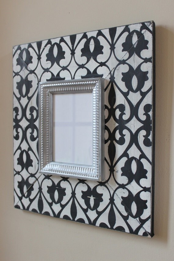 Imperial Wood Distressed Picture Frame 5x7 Hand painted, Black and Vintage White