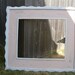 Distressed Mirror 20x24 Frame Wood, Hand painted Pink w/ White wavy trim, Girls Room or Nursery