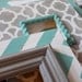 Distressed Frames: Set of Modern Funky Pattern In Grey and Turquoise Table Top or Wall Hanging