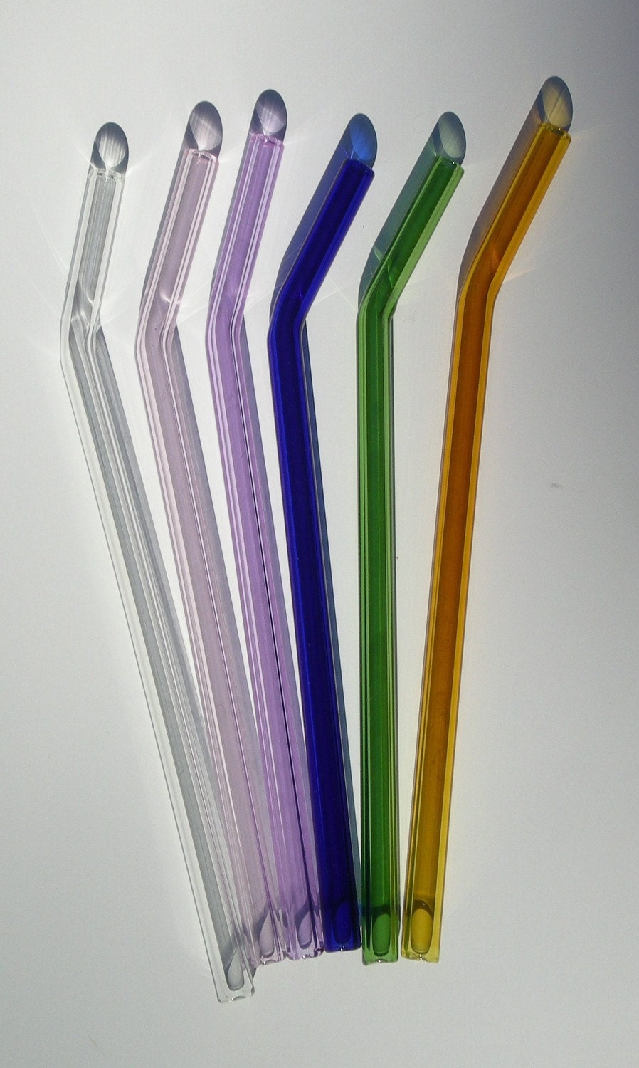 Glass Straws Set of Six Multicolor