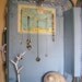 O N S A L E Upcycled Vintage Jewlery Display Box - Blue with White Clematis Painting - Eco Earth Friendly