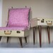 Pretty in Pink Suitcase Chair and Table Combo - Upcycled Vintage Luggage - Eco Chic Glam