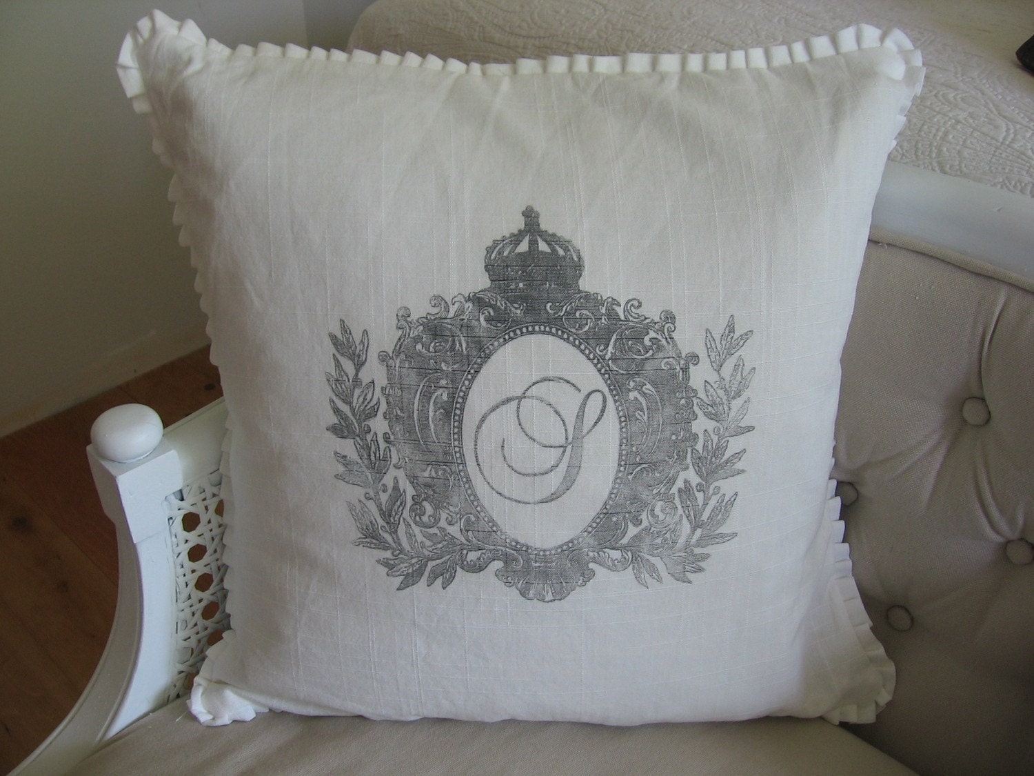 The Monogram Ruffle Pillow