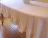 Ruffled Linen Tablecloth