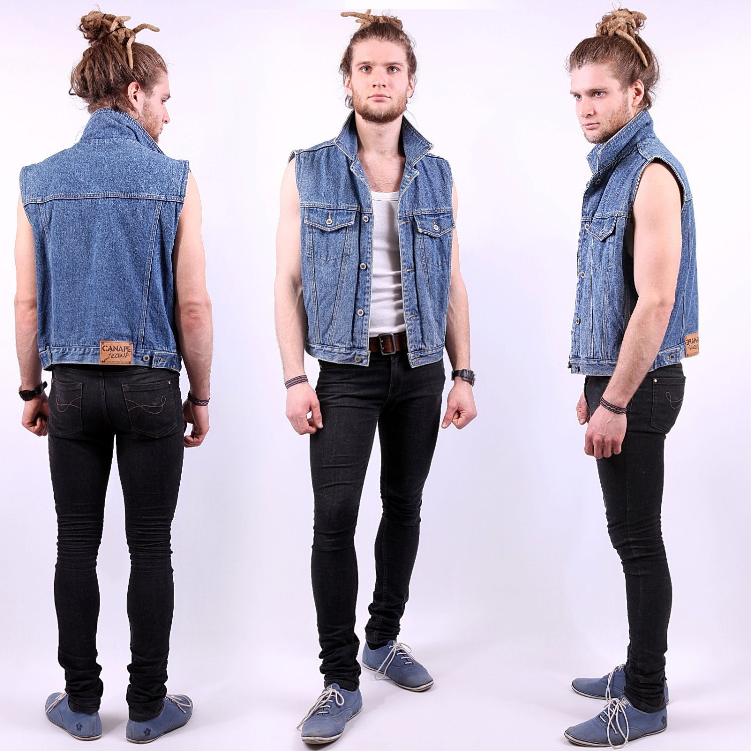 vintage jean vest