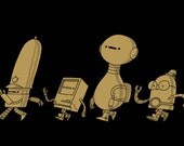 Gold-Bots - 12x18 Screenprint (GOLD INK)