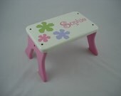Personalized Flower Step Stool, Wooden, Wood, Pink, Purple, Green, Children, Tip-Resistant, Stepstools by LaffyDaffy on Etsy