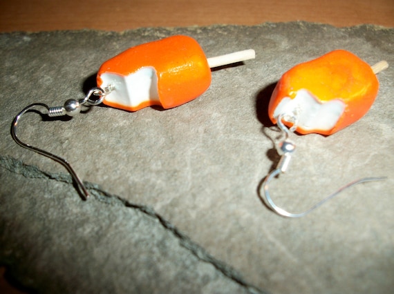 Orange Cream Pop Polymer Clay Earrings