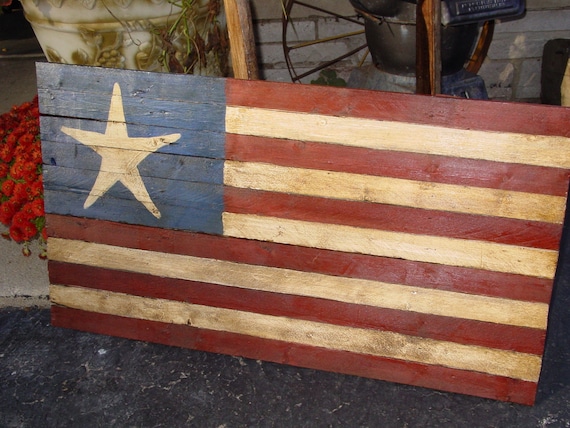 Primitive Decor Star American Flag 24 X 14