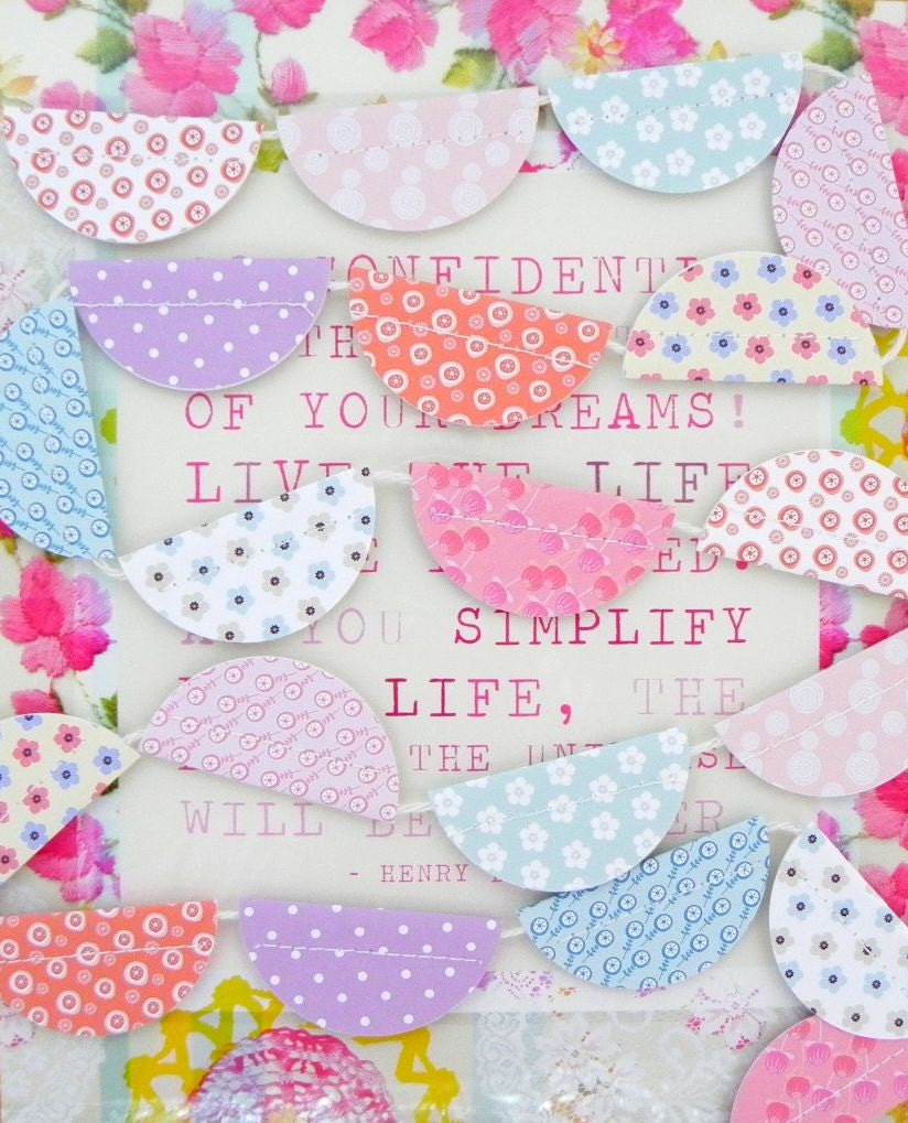 Random Blossom Sewn Paper Scallops Bunting Garland Decoration Il_170x135