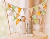 Reserved Custom Vintage Wedding 3 Tier Fabric Bunting Cake Topper Decoration Il_170x135