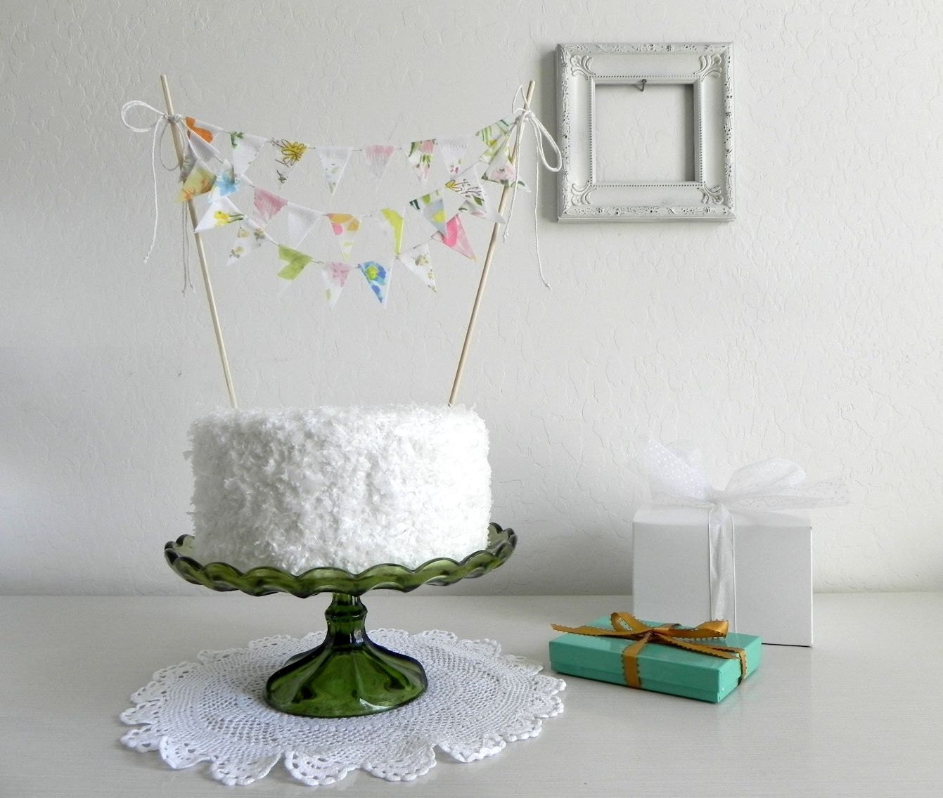Vintage Flora Fauna Garden Wedding 3 Tier Cake Bunting Decoration - As Seen In Simply Handmade Magazine
