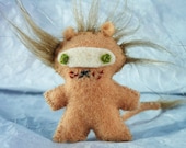 Miniature Ninja Lion Plush: stuffed plushie hand stitched with felt