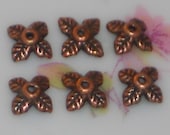 Vintage Style Flower Bead Caps Copper Ox Floral Brass