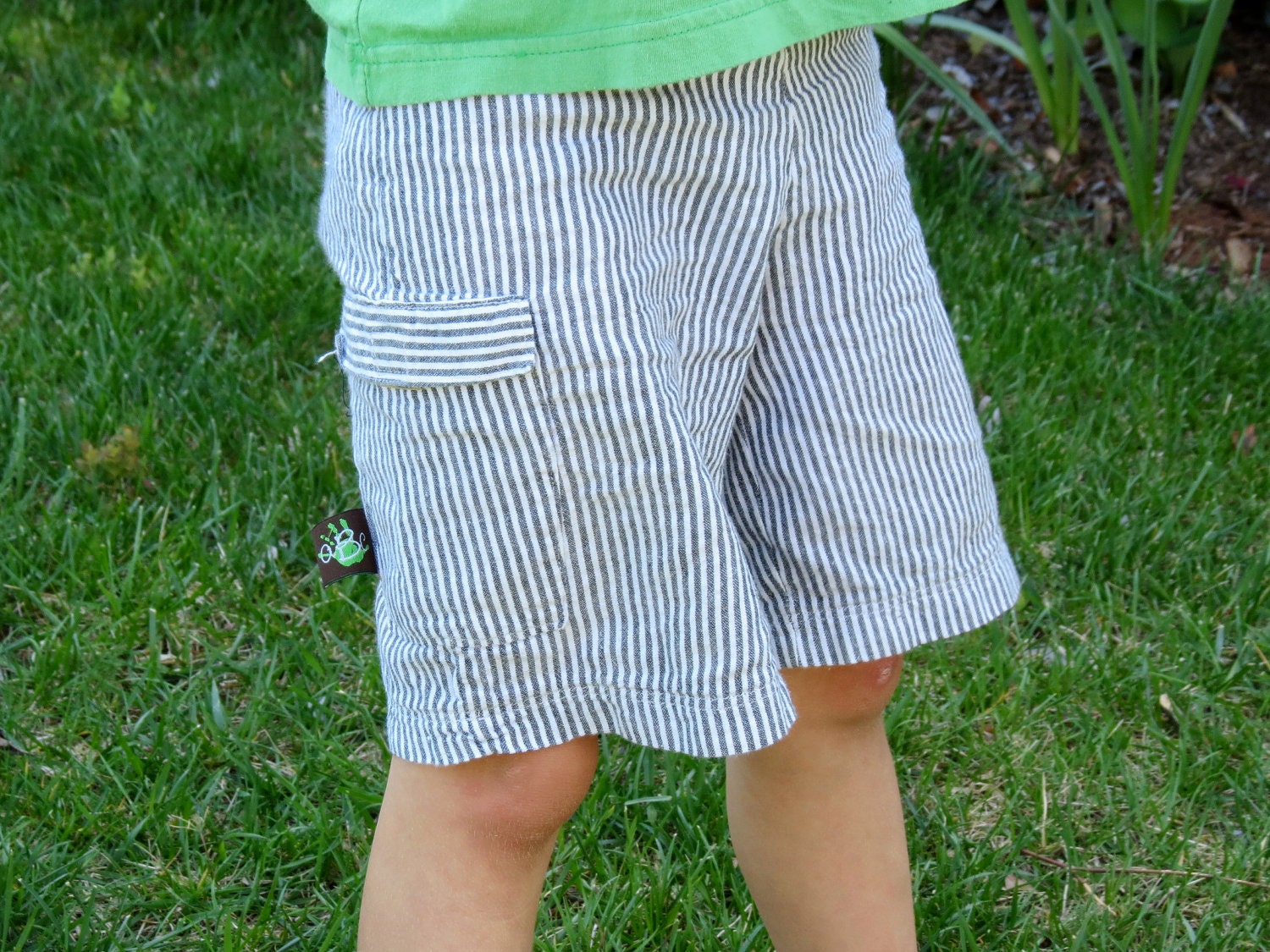 Boys Seersucker Cargo Shorts- size 18 mo to 8 years-Martha Stewart show