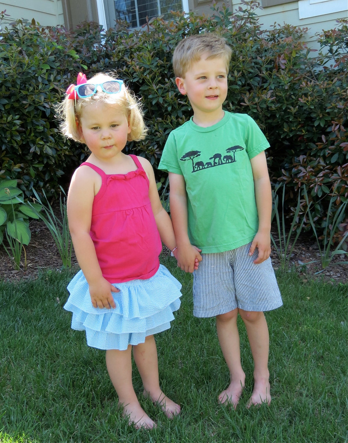 Boys Seersucker Cargo Shorts- size 18 mo to 8 years-Martha Stewart show