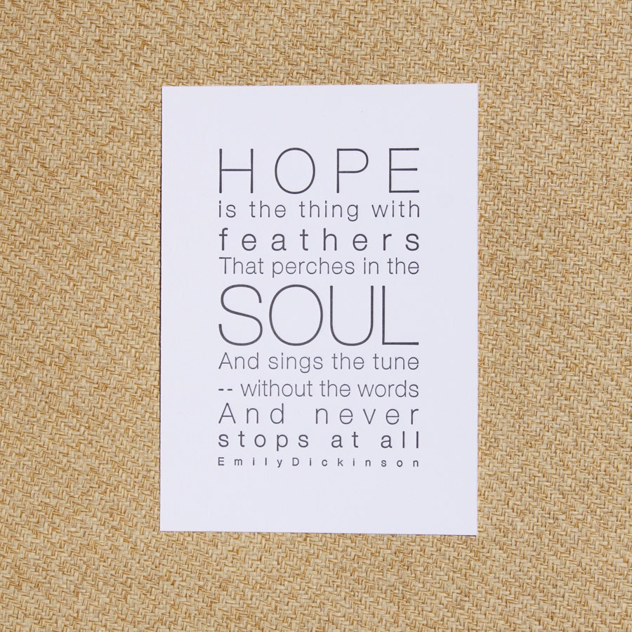 Letterpress Poetry Print - Emily Dickinson - Black