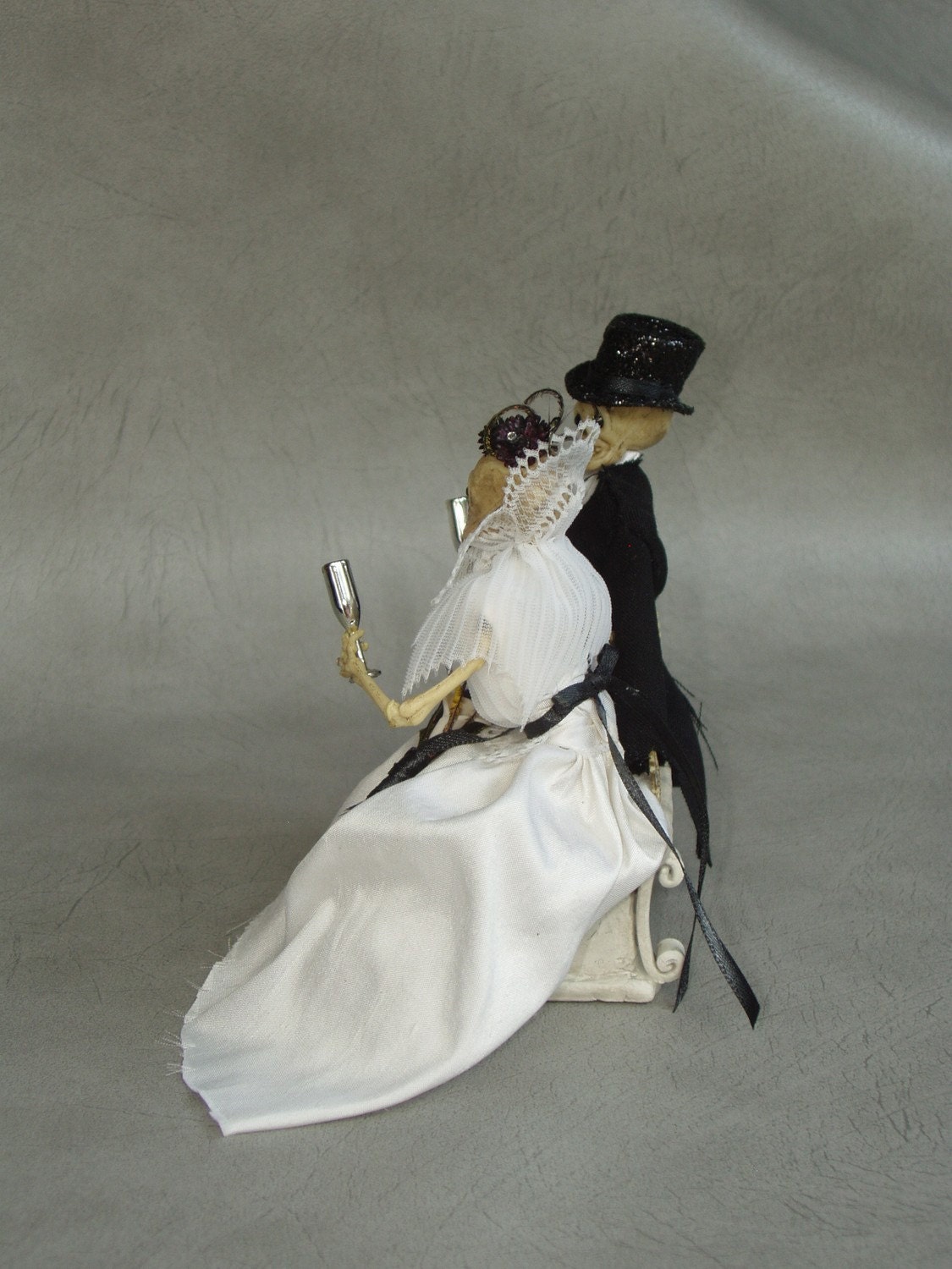LOVE for Eternity Skeleton Bride and Groom Wedding Cake Topper by PURPLEMADISON on Etsy