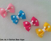 Spring Tuxedo Mini Hair Bows - Set of 4