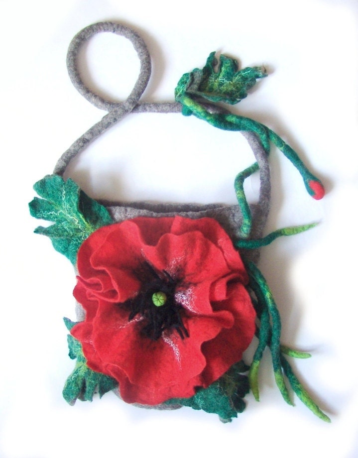 Felted handbag  medium  - Poppy