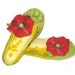 Felted shoes - Morning in poppies