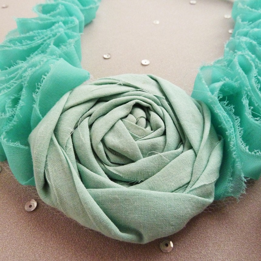 Fabric Flower Tutorial Necklace bridesmaid Floral PDF -  TWO PATTERNS, Elegance Rolled Flower & Ruffles Necklace