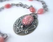 Rhodochrosite and Sterling Necklace