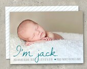 birth announcement baby boy photo card -  "Sweet Introductions"
