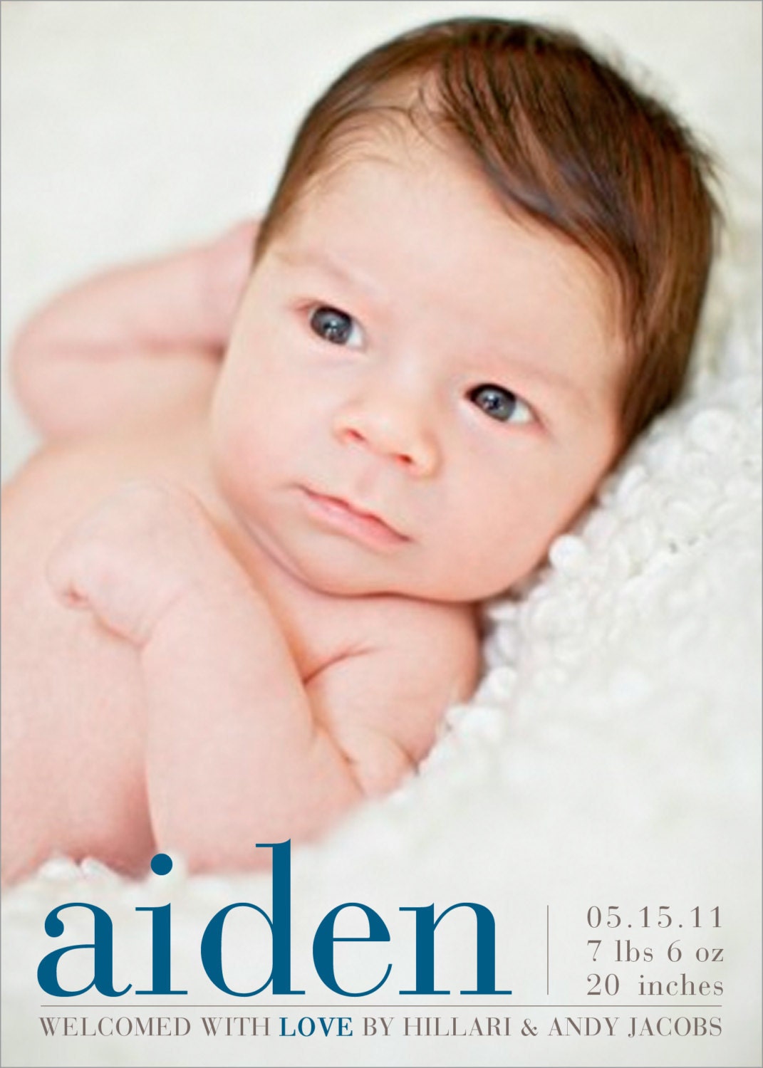 birth announcement baby boy or girl -  "Pretty Perfect"