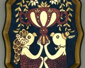 Mounted print wood art- Loving Cup