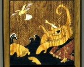 Mounted print wood art- En Route to the Promised Land
