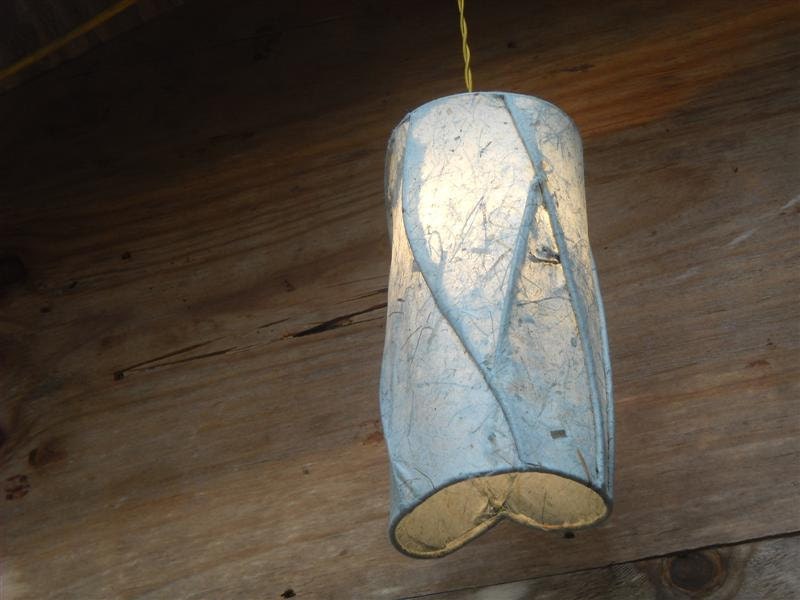 Hanging Pendant Light -  The Stasya - Copper and Handmade Paper Lantern - Custom Made to Order - You Choose Colors