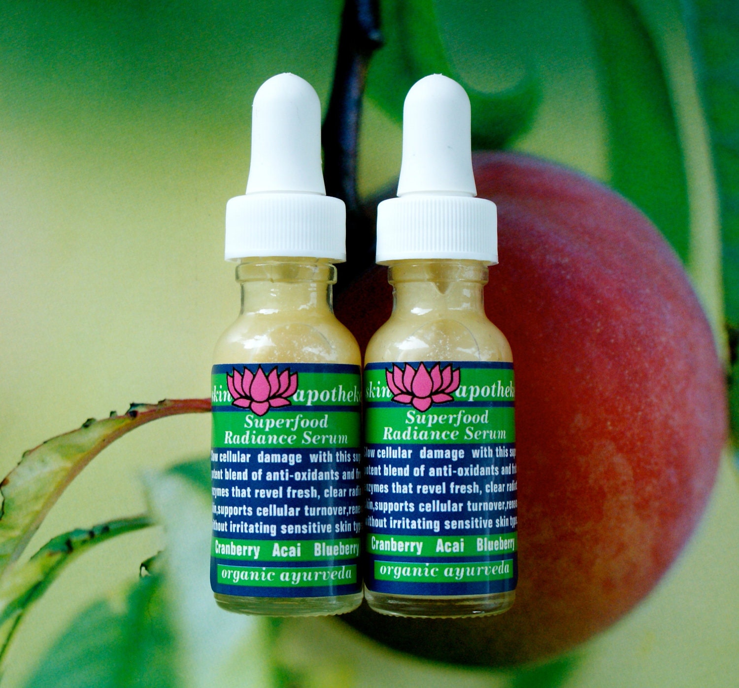 Organic Superfood Radiance Fabulous Face Multi-Fruit Serum for Sensitive Skin with Acai, Strawberry, Blueberries by Skin Apotheke