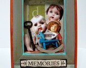 Mixed Media Art Vintage MUSIC BOX ASSEMBLAGE  Broken Doll Memories
