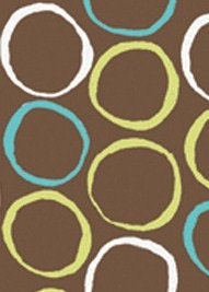 Monaluna Monaco Organic Cotton Fabric CIRCLES -Teal FAT QUARTER low shipping