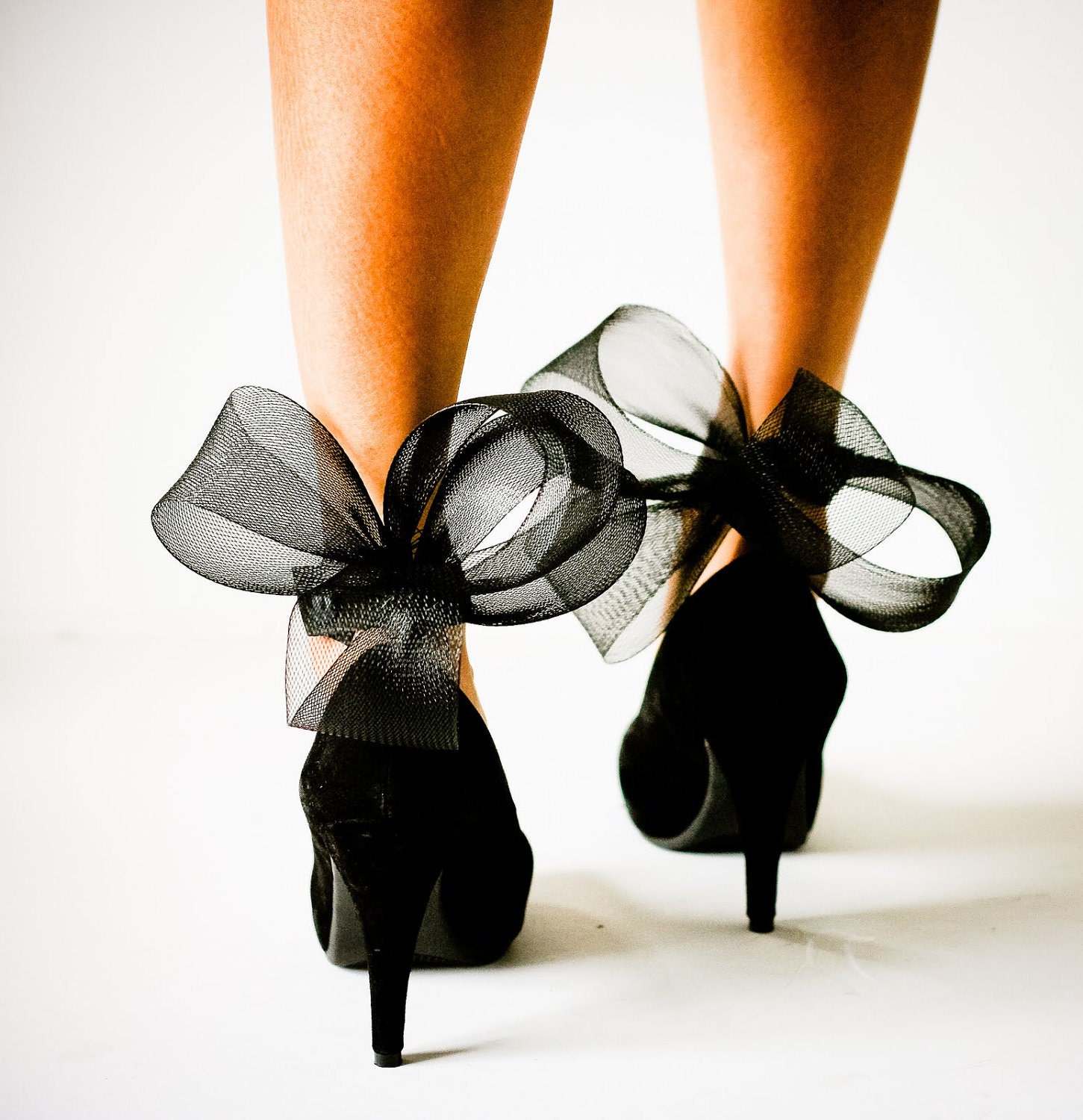 SALE Black Abstract Bow Ankle Cuffs