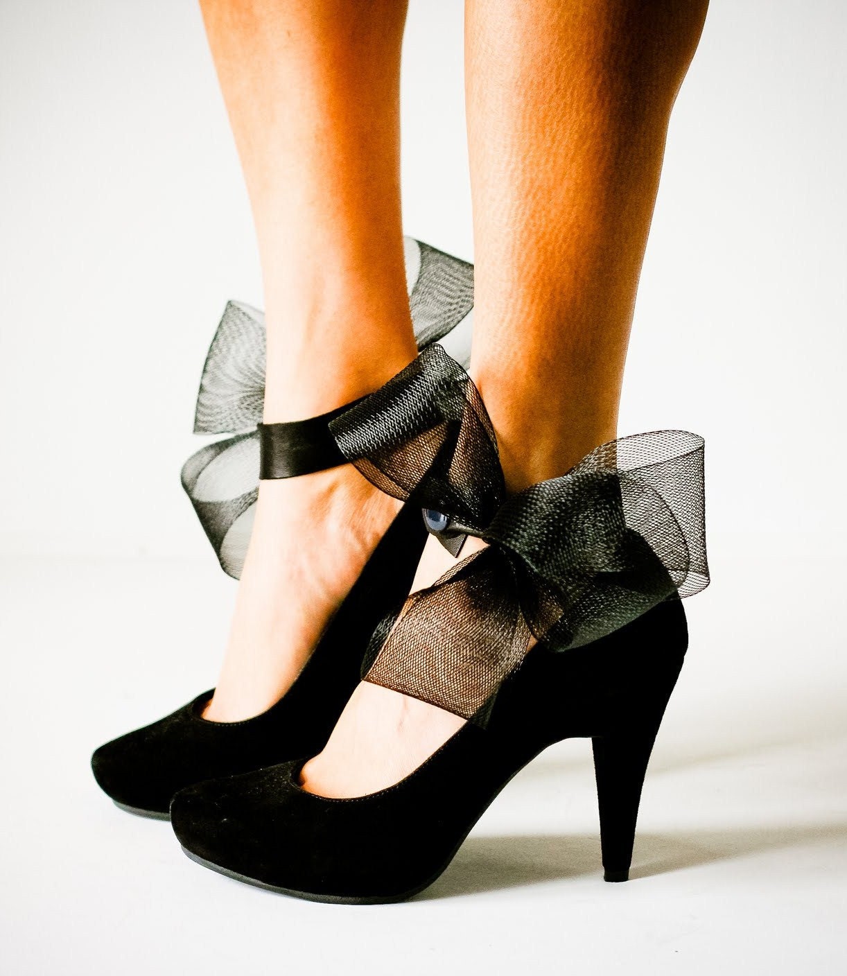 SALE Black Abstract Bow Ankle Cuffs