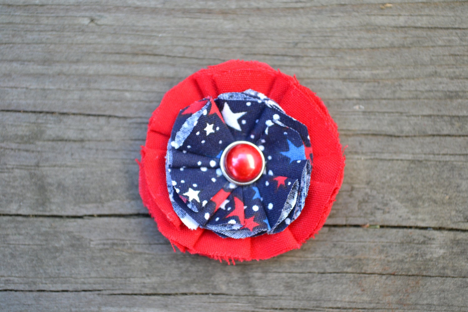 Frayed Fabric Flower Clip