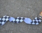Ribbon Pacifier Clip- Checkered Racing Flag