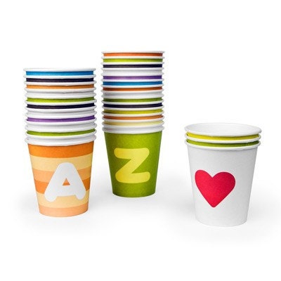 alphabet initial paper cups for party