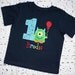 M2M Little Green Monster Birthday Shirt- FREE PERSONALIZATION-Your Choice of Letters or Numbers