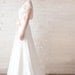 Chantilly Lace and Silk Crepe Bias Wedding Gown, "Sophie-Grace", V neck with Low Cowl back, Kimono Sleeve, Blush Sash, customizable