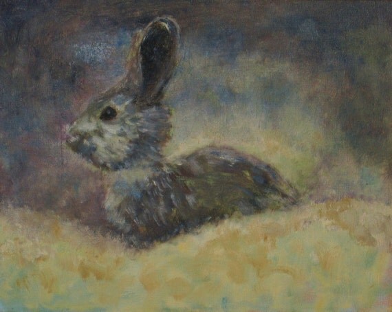 Bunny  Original Oil Painting  15 1/2 x 12
