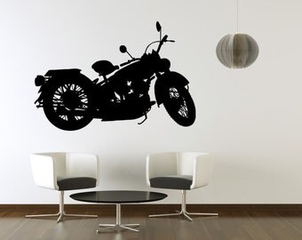 Wall Decal Motorcycle Bike Harley Transportation Biker Man Cave Sturgis
