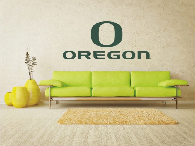 University of Oregon Wall Decal Words Athletic Oregon O and Wordmark Logo Officially Collegiate Licensed