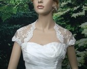 Ivory cap sleeve alencon lace bolero jacket bridal bolero bridal jacket bridal shrug wedding bolero wedding jacket wedding shrug