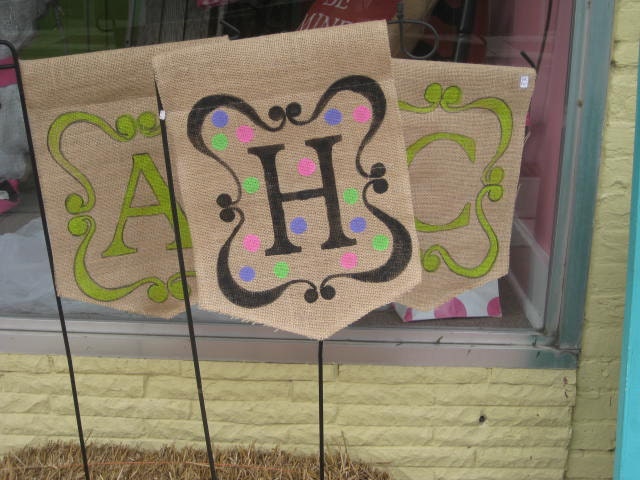 Monogram Burlap Door Hanger