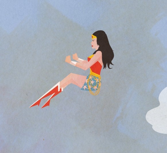 WONDER WOMAN Modern Hero Poster Print