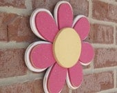 Hot Pink LAYERED DAISY for wall hanging, girl bedroom or home decor